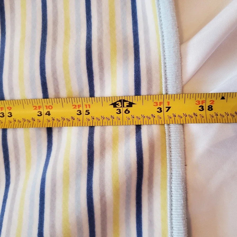Vintage Childrens Place Blue Yellow‎ Striped Baby Blanket Nursery Recieving